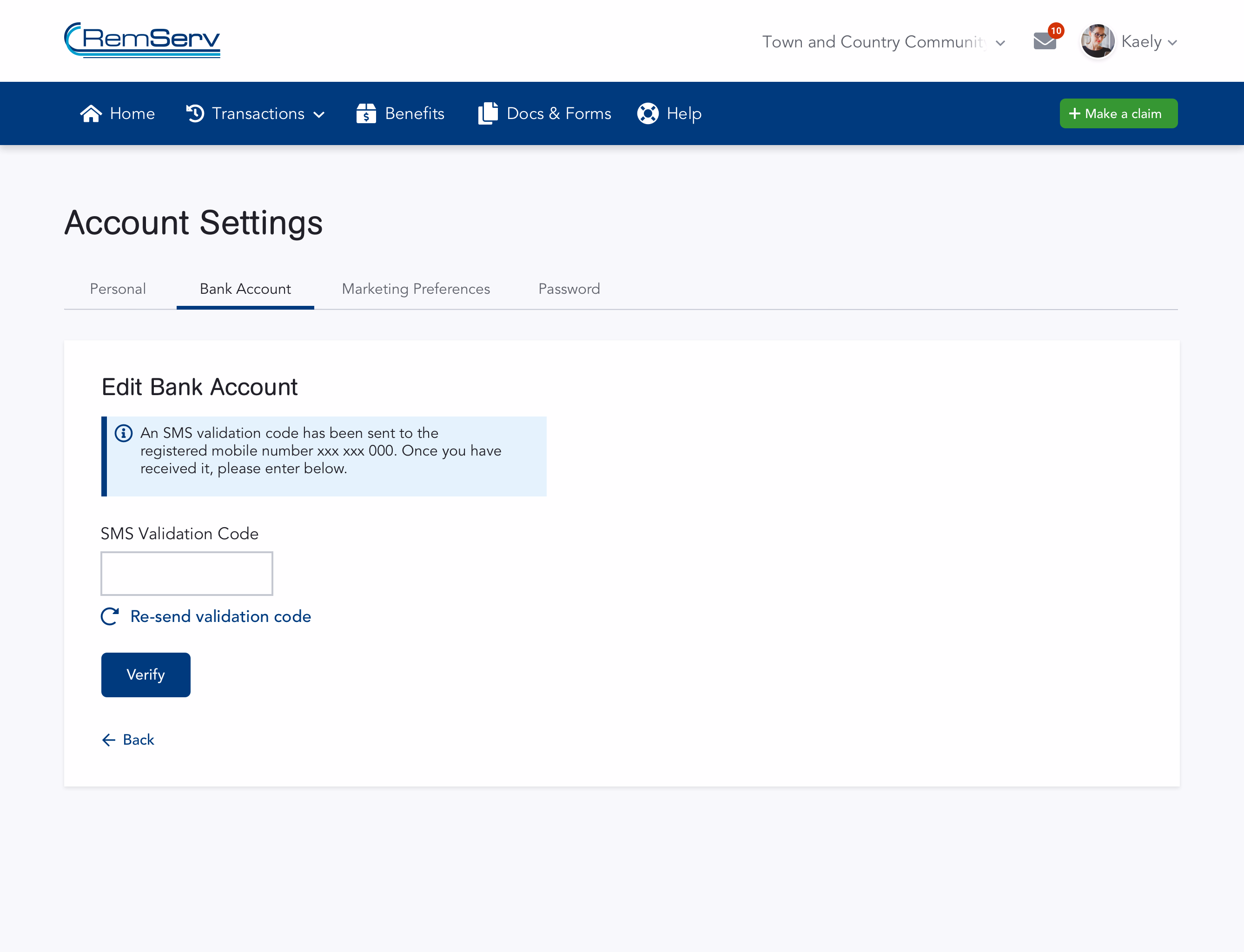 Account Screen Bank 3