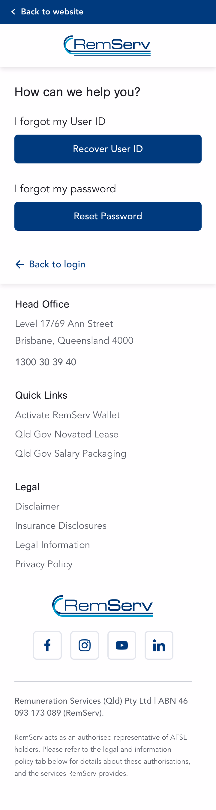 Forgot Details Mobile